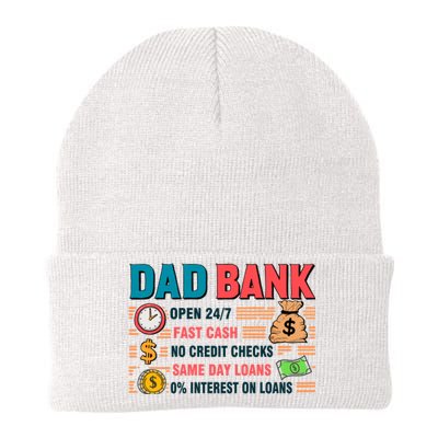 Dad Bank Fast Cash No Credits Checks Knit Cap Winter Beanie