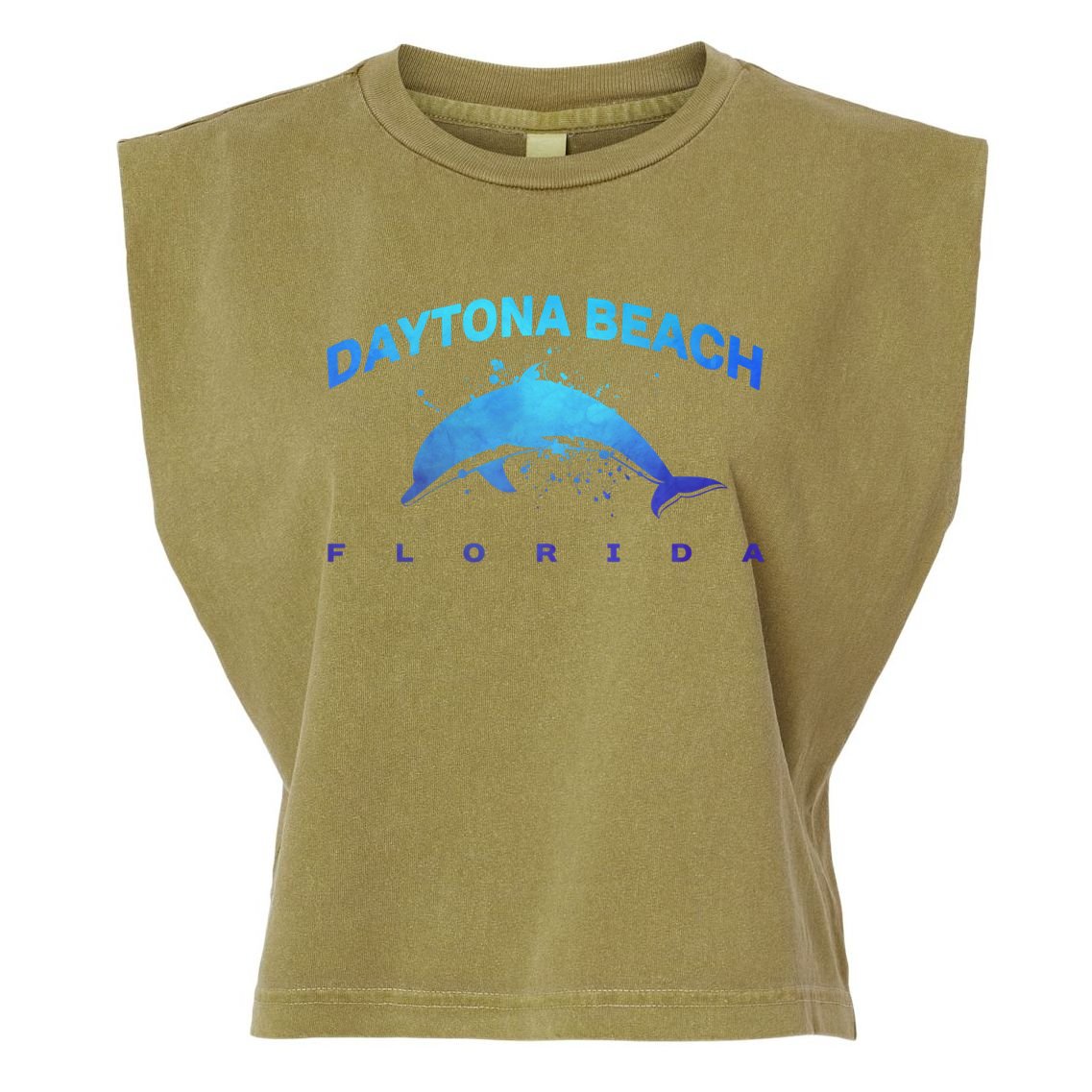 Daytona Beach Florida Dolphin Lover Spring Break Vacation Meaningful Gift Garment-Dyed Women's Muscle Tee