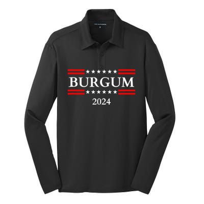 Doug Burgum For President 2024 Election Silk Touch Performance Long Sleeve Polo