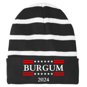 Doug Burgum For President 2024 Election Striped Beanie with Solid Band