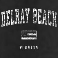 Delray Beach Florida Fl Vintage American Flag Beanie
