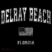 Delray Beach Florida Fl Vintage American Flag Baby Bodysuit