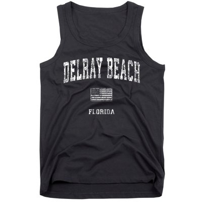 Delray Beach Florida Fl Vintage American Flag Tank Top