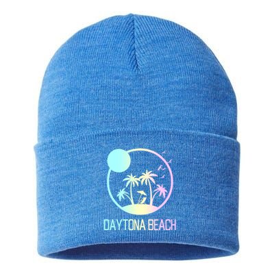 Daytona Beach Florida Travel Vacation Souvenir Funny Gift Sustainable Knit Beanie