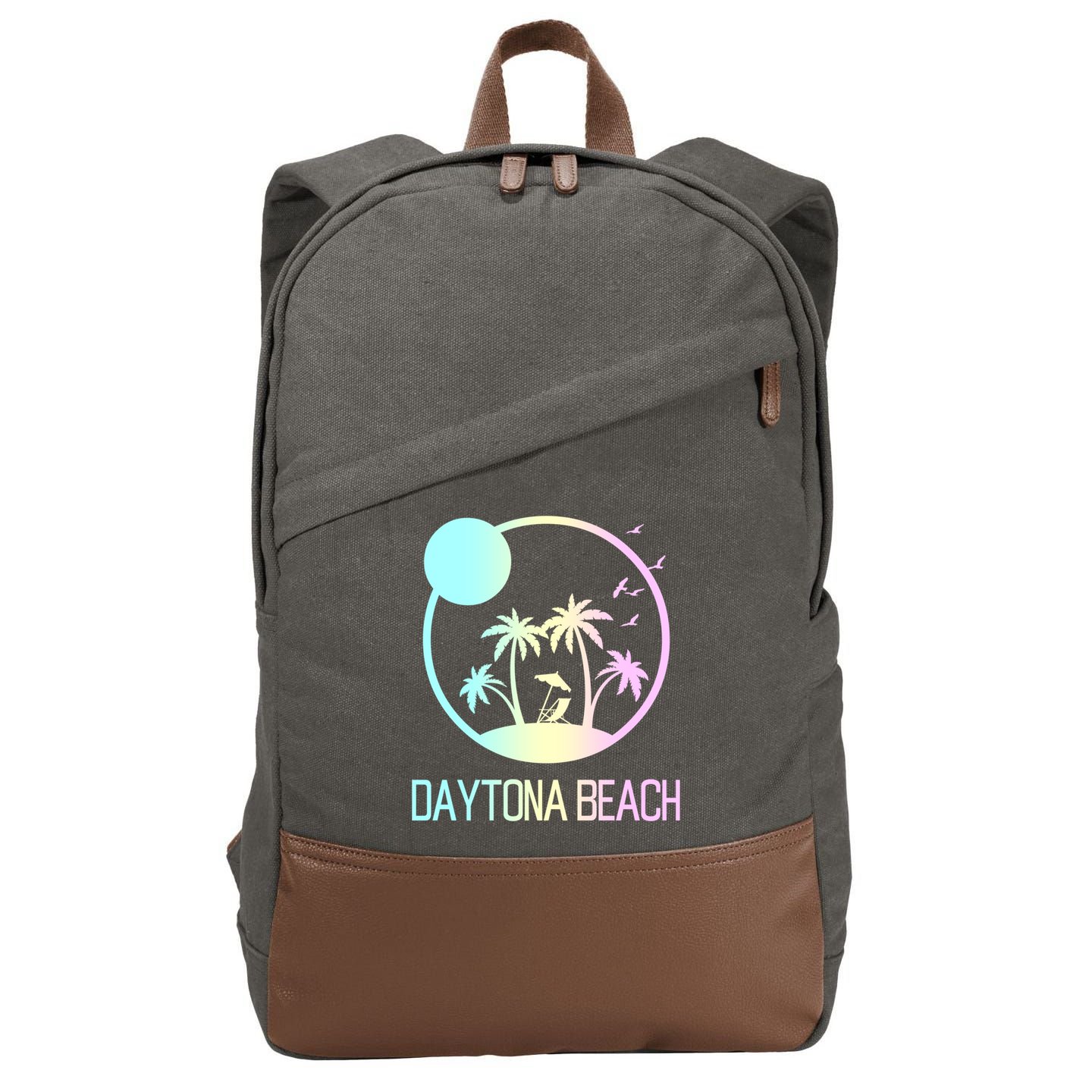 Daytona Beach Florida Travel Vacation Souvenir Funny Gift Cotton Canvas Backpack