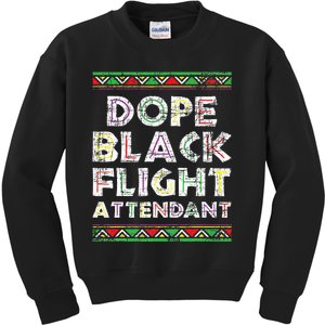 Dope Black Flight Attendant African American Stewardess Kids Sweatshirt