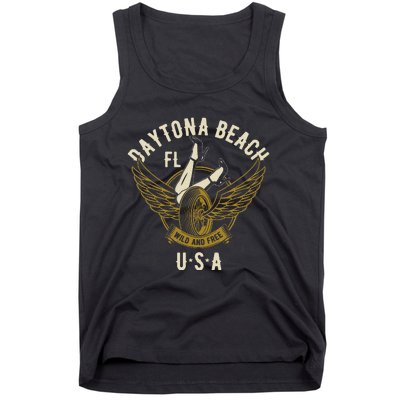 Daytona Beach Fl Legs In Heels Hotrod Biker Wings Tank Top