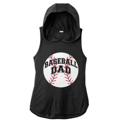 Dad Baseball Fathers Day Proud Daddy Baseball Parent Ladies PosiCharge Tri-Blend Wicking Draft Hoodie Tank