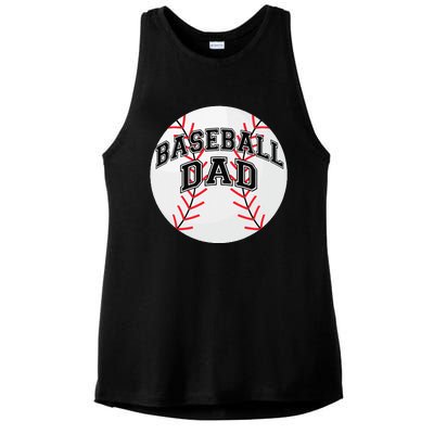 Dad Baseball Fathers Day Proud Daddy Baseball Parent Ladies PosiCharge Tri-Blend Wicking Tank