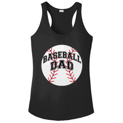 Dad Baseball Fathers Day Proud Daddy Baseball Parent Ladies PosiCharge Competitor Racerback Tank