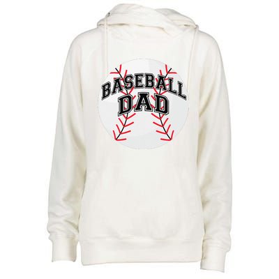 Dad Baseball Fathers Day Proud Daddy Baseball Parent Womens Funnel Neck Pullover Hood