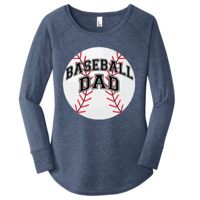 Dad Baseball Fathers Day Proud Daddy Baseball Parent Women's Perfect Tri Tunic Long Sleeve Shirt