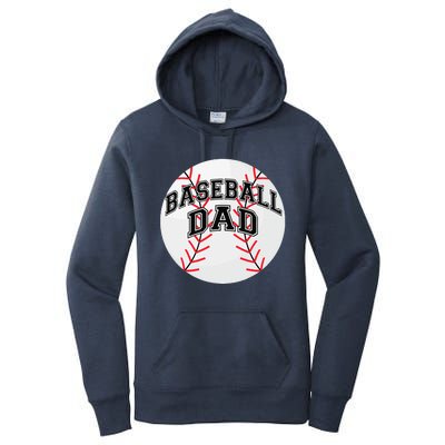 Dad Baseball Fathers Day Proud Daddy Baseball Parent Women's Pullover Hoodie