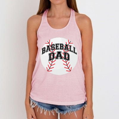 Dad Baseball Fathers Day Proud Daddy Baseball Parent Women's Knotted Racerback Tank