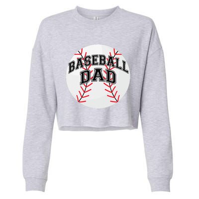 Dad Baseball Fathers Day Proud Daddy Baseball Parent Cropped Pullover Crew