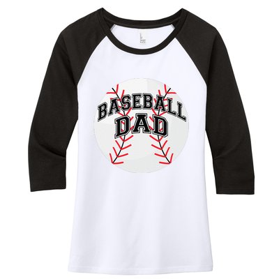 Dad Baseball Fathers Day Proud Daddy Baseball Parent Women's Tri-Blend 3/4-Sleeve Raglan Shirt