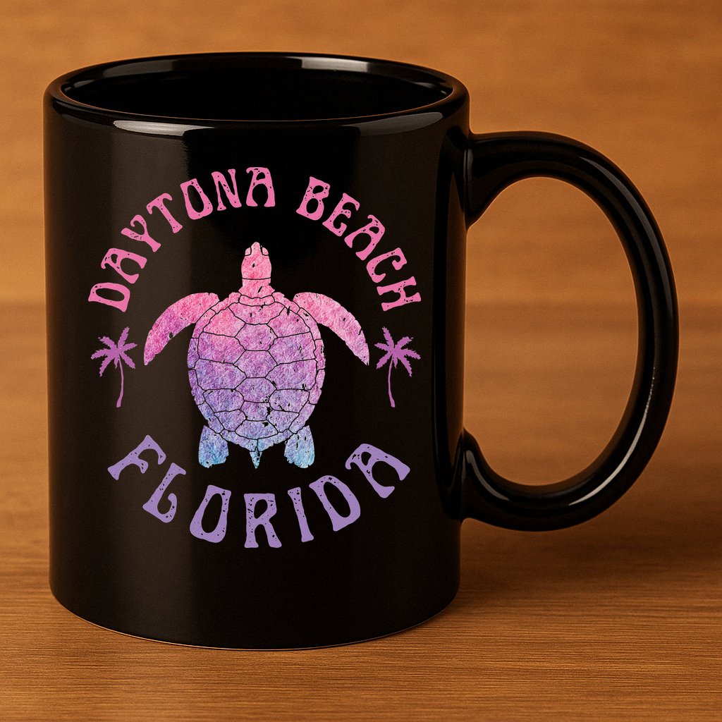 Daytona Beach Florida Sea Turtle Summer Vacation 11oz C Handle Ceramic Mug