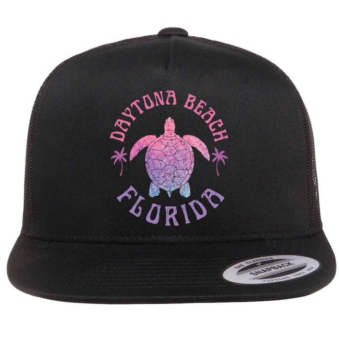 Daytona Beach Florida Sea Turtle Summer Vacation Flat Bill Trucker Hat
