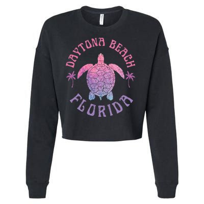 Daytona Beach Florida Sea Turtle Summer Vacation Cropped Pullover Crew