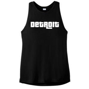 Detroit Bold Future Style Logo Ladies PosiCharge Tri-Blend Wicking Tank