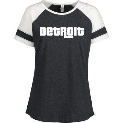 Detroit Bold Future Style Logo Enza Ladies Jersey Colorblock Tee