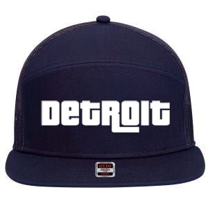 Detroit Bold Future Style Logo 7 Panel Mesh Trucker Snapback Hat