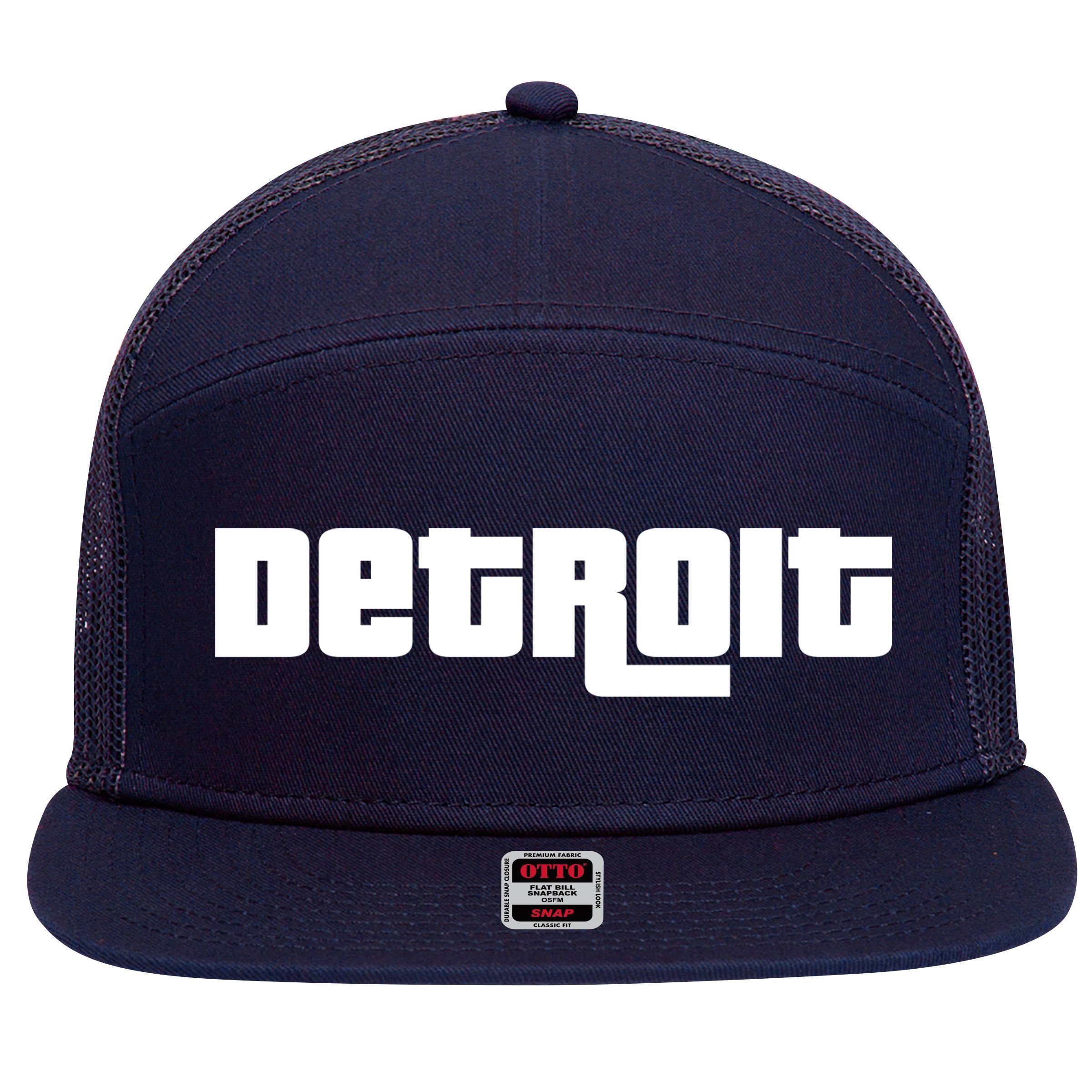 Detroit Bold Future Style Logo 7 Panel Mesh Trucker Snapback Hat