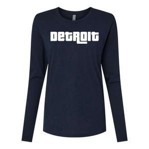 Detroit Bold Future Style Logo Womens Cotton Relaxed Long Sleeve T-Shirt