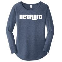 Detroit Bold Future Style Logo Women's Perfect Tri Tunic Long Sleeve Shirt