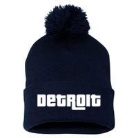 Detroit Bold Future Style Logo Pom Pom 12in Knit Beanie