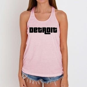 Detroit Bold Future Style Logo Women's Knotted Racerback Tank