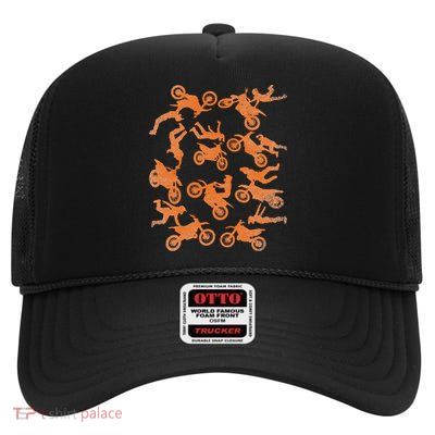 Dirt Bike Freestyle Fmx Motocross Rider Motorcycle Enduro High Crown Mesh Back Trucker Hat