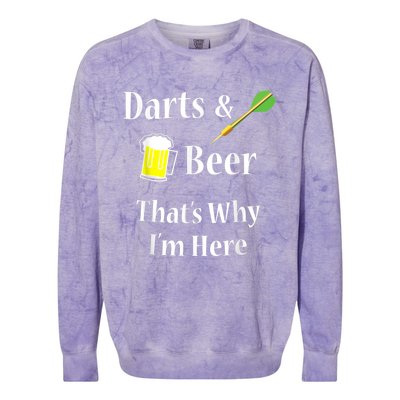 Darts Beer Funny For Dart Player Colorblast Crewneck Sweatshirt