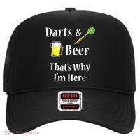 Darts Beer Funny For Dart Player High Crown Mesh Back Trucker Hat
