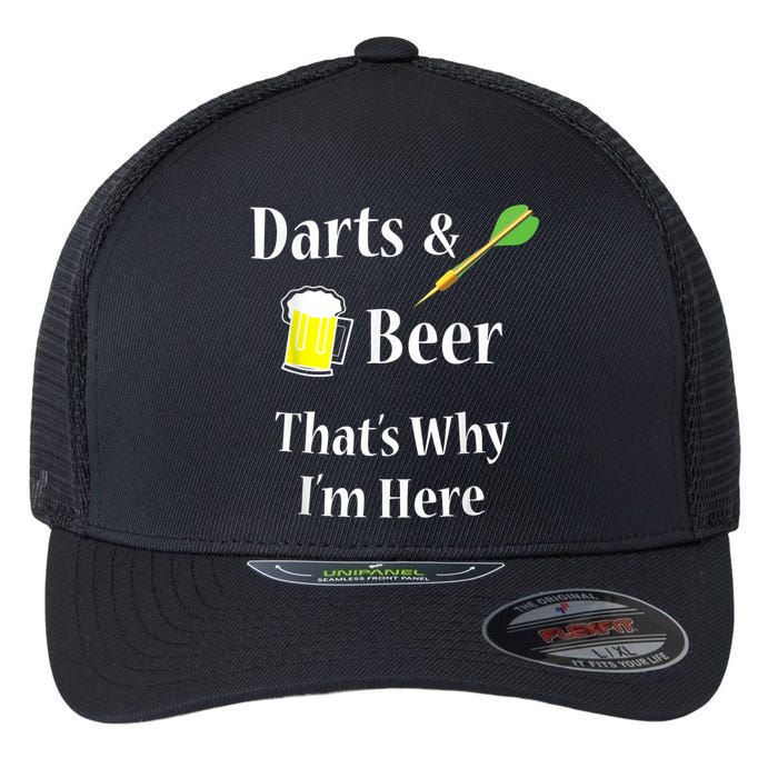 Darts Beer Funny For Dart Player Flexfit Unipanel Trucker Cap