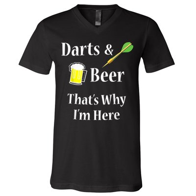 Darts Beer Funny For Dart Player V-Neck T-Shirt