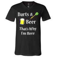 Darts Beer Funny For Dart Player V-Neck T-Shirt
