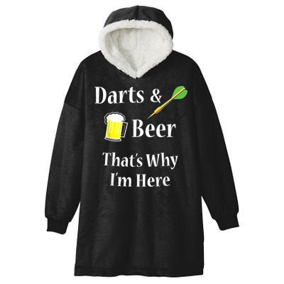Darts Beer Funny For Dart Player Hooded Wearable Blanket