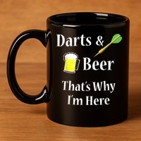 Darts Beer Funny For Dart Player 11oz C Handle Ceramic Mug