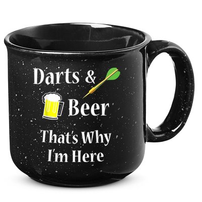 Darts Beer Funny For Dart Player 15oz Campfire Ceramic Mug
