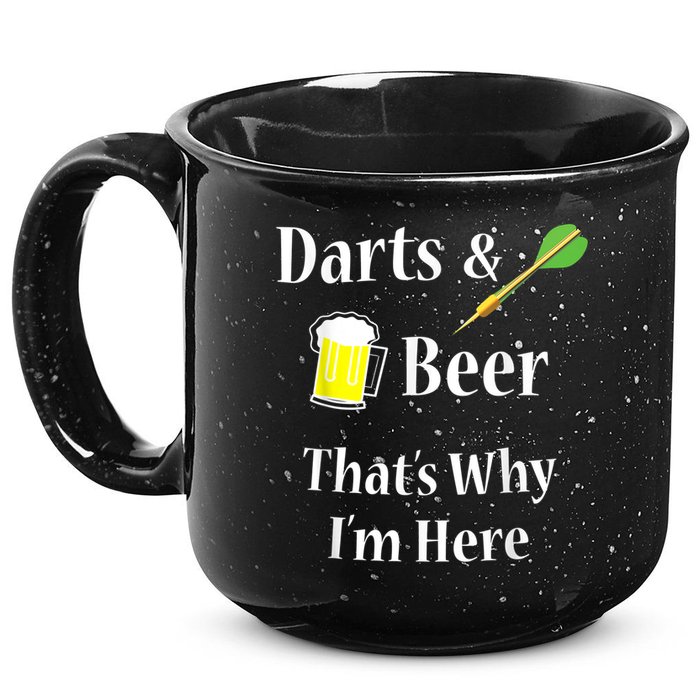 Darts Beer Funny For Dart Player 15oz Campfire Ceramic Mug