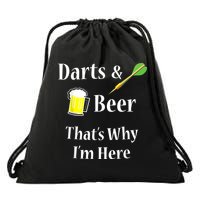 Darts Beer Funny For Dart Player Drawstring Bag