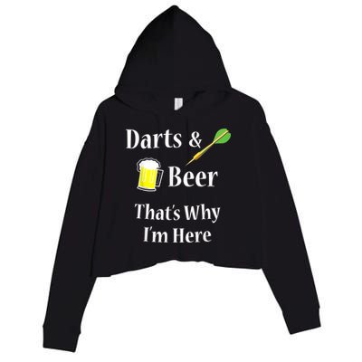 Darts Beer Funny For Dart Player Crop Fleece Hoodie