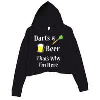 Darts Beer Funny For Dart Player Crop Fleece Hoodie