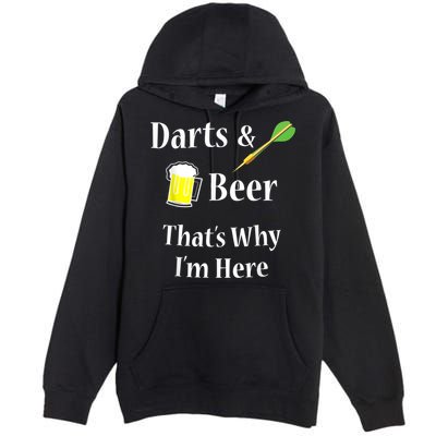 Darts Beer Funny For Dart Player Premium Pullover Hoodie