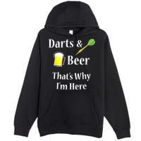 Darts Beer Funny For Dart Player Premium Pullover Hoodie