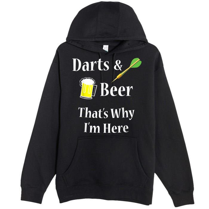 Darts Beer Funny For Dart Player Premium Pullover Hoodie