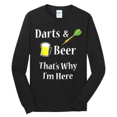 Darts Beer Funny For Dart Player Tall Long Sleeve T-Shirt