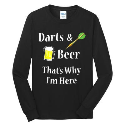 Darts Beer Funny For Dart Player Tall Long Sleeve T-Shirt