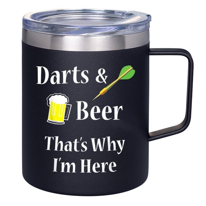Darts Beer Funny For Dart Player 12oz Stainless Steel Coffee Mug